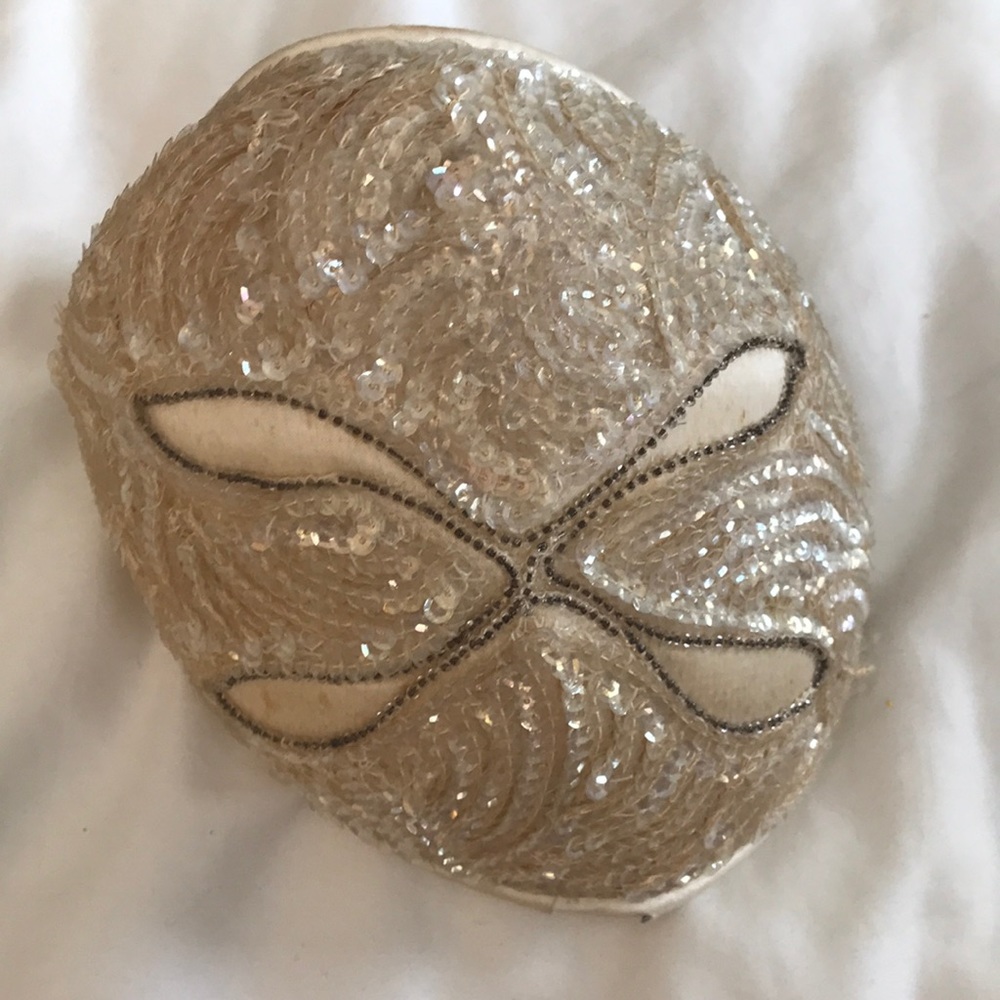VINTAGE 1950s fascinator hat iridescent sequins